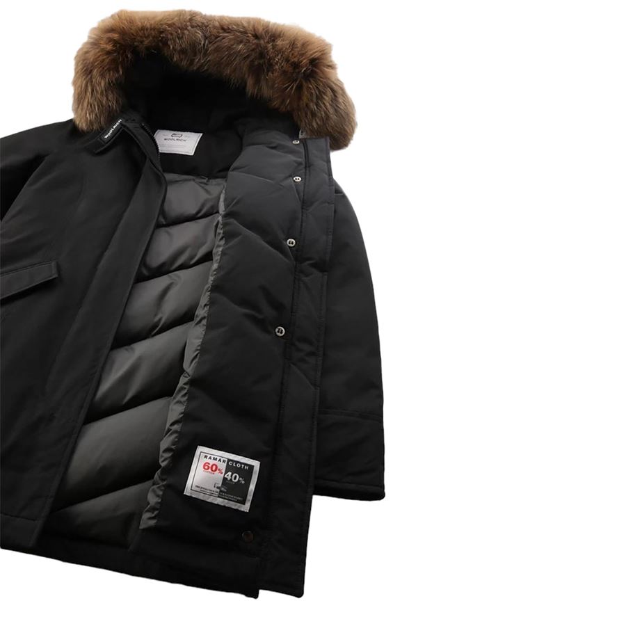Arctic Parka in Ramar Cloth con pelliccia removibile Woolrich | CFWWOU0538BLK